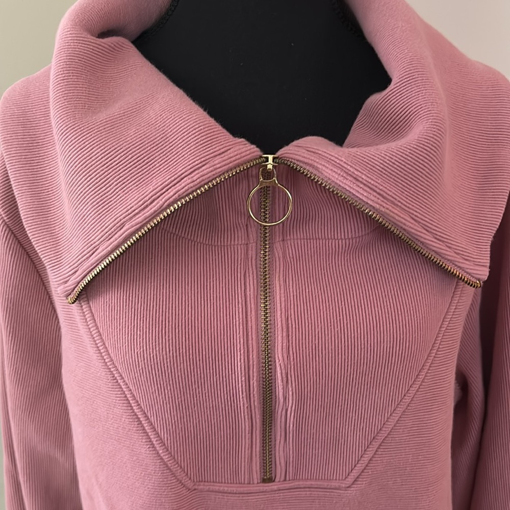 Varley Vine Pullover quarter zip foldable collar pink size L - Picture 5 of 6